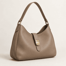 Neutral shoulder bag suggested in an illustrative Instagram conversation